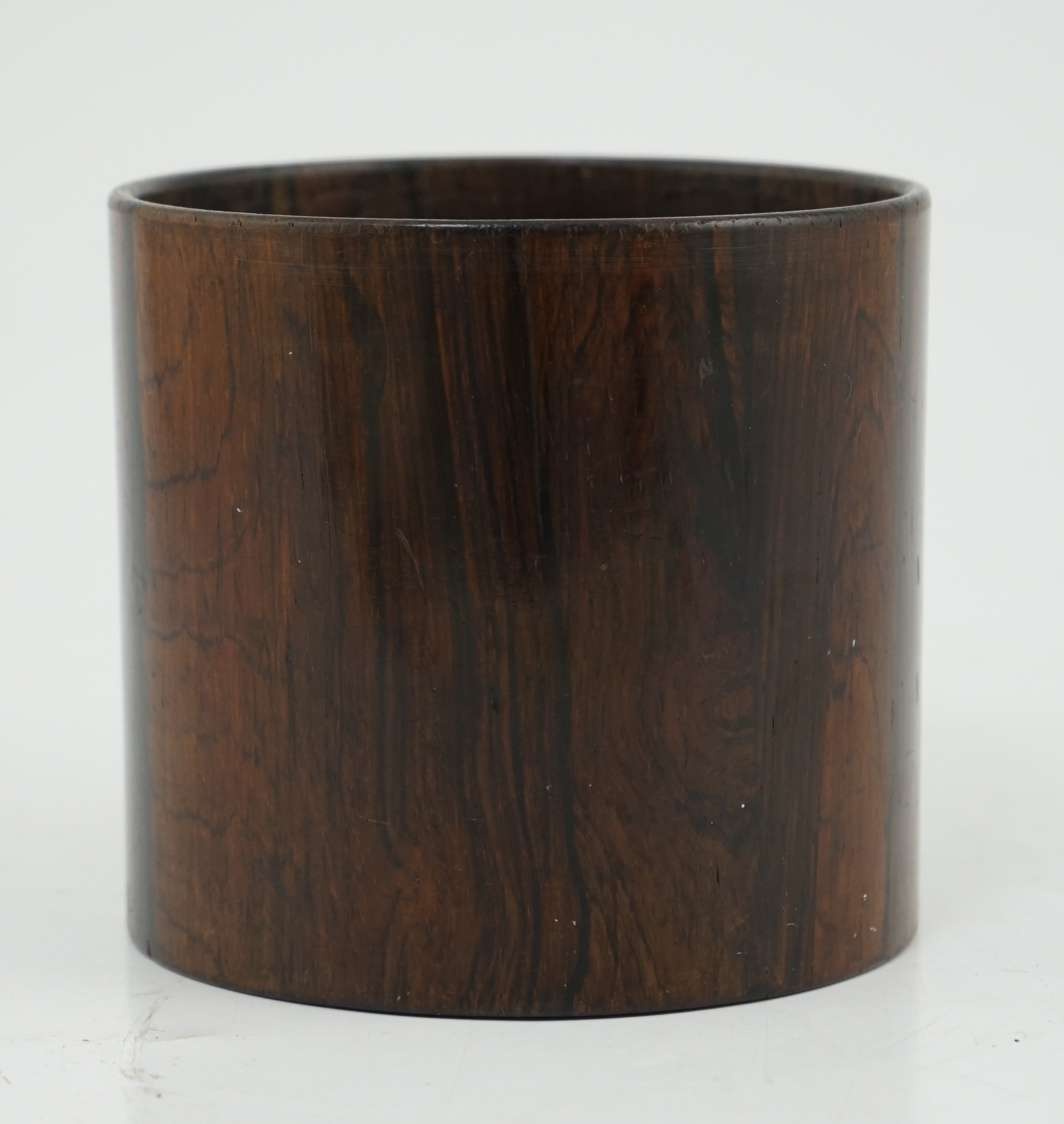 A Chinese brushpot, possibly zitan, 18th/19th century, old repairs